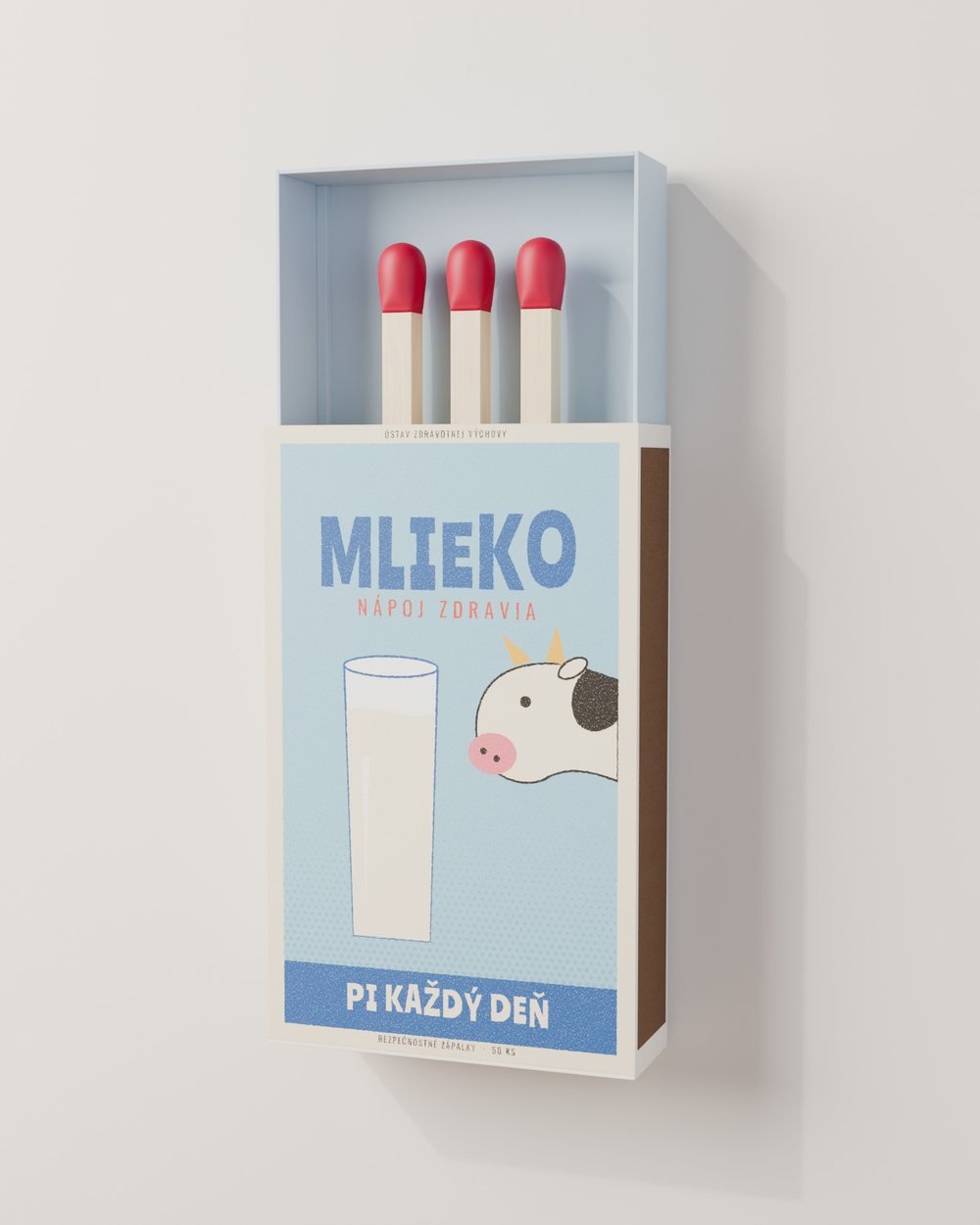 Škatuľka Mlieko na stene